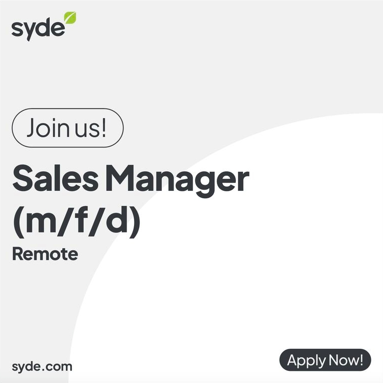 job listing for a Sales Manager at Syde